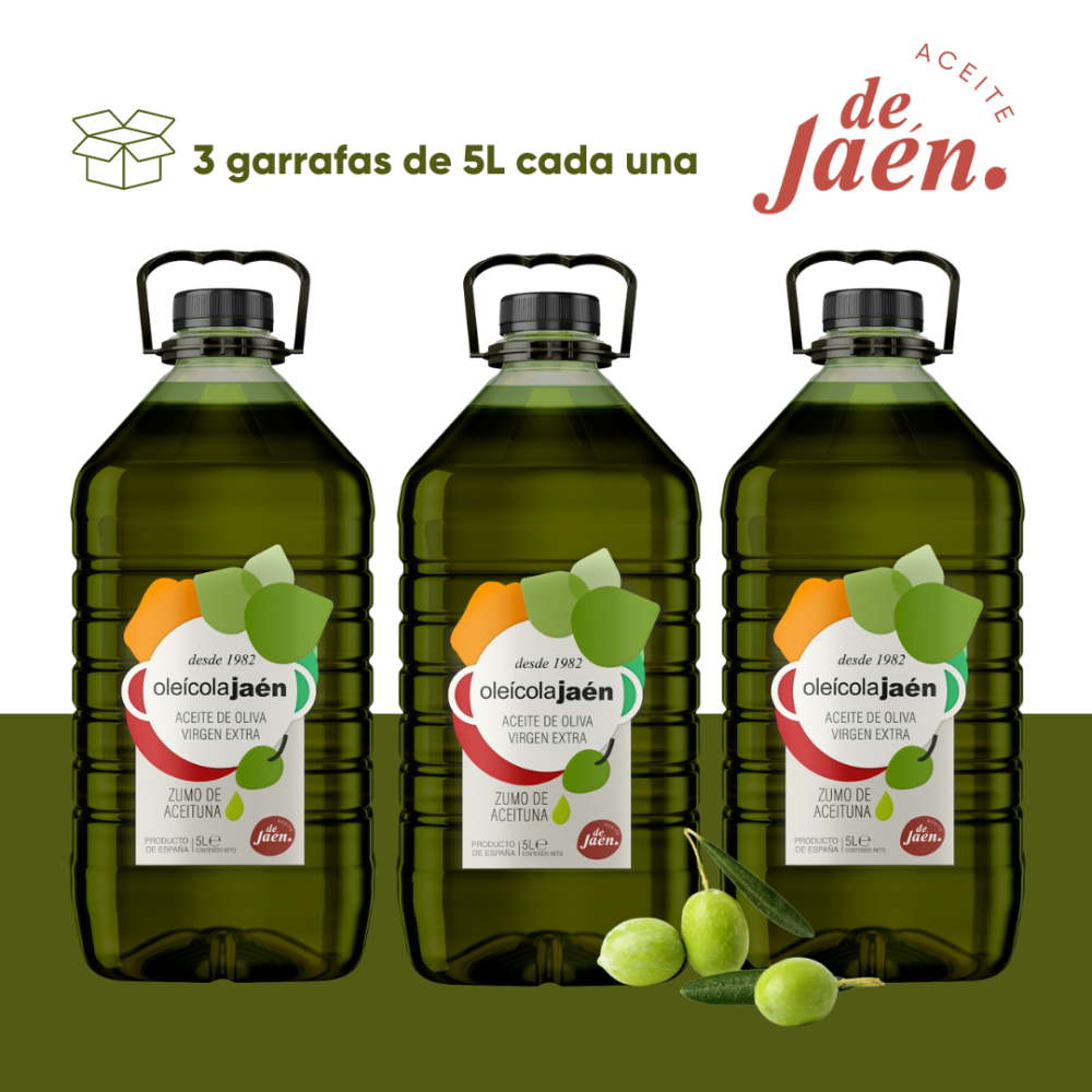 PET 5 litros. Aceite oliva virgen extra.